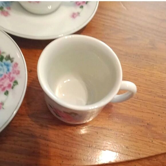 Vintage Children's China Tea Set Of 6 Cups And Saucers. Playset, porcelain - Picture 3 of 5